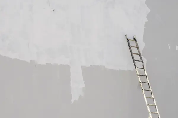 Exterior painting in Dayton: ladder against a freshly primed wall